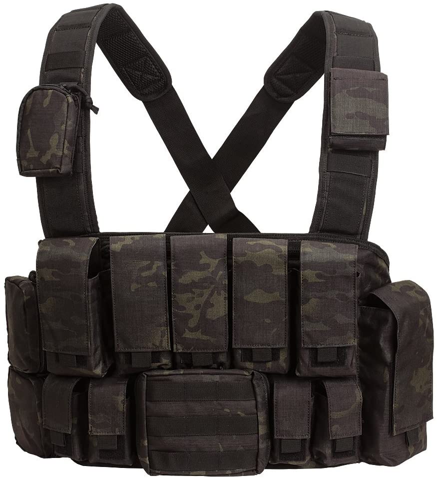Voodoo Tactical Tactical Chest Rig Black Multicam Opened Rifle Pouches TapSurvivalGear